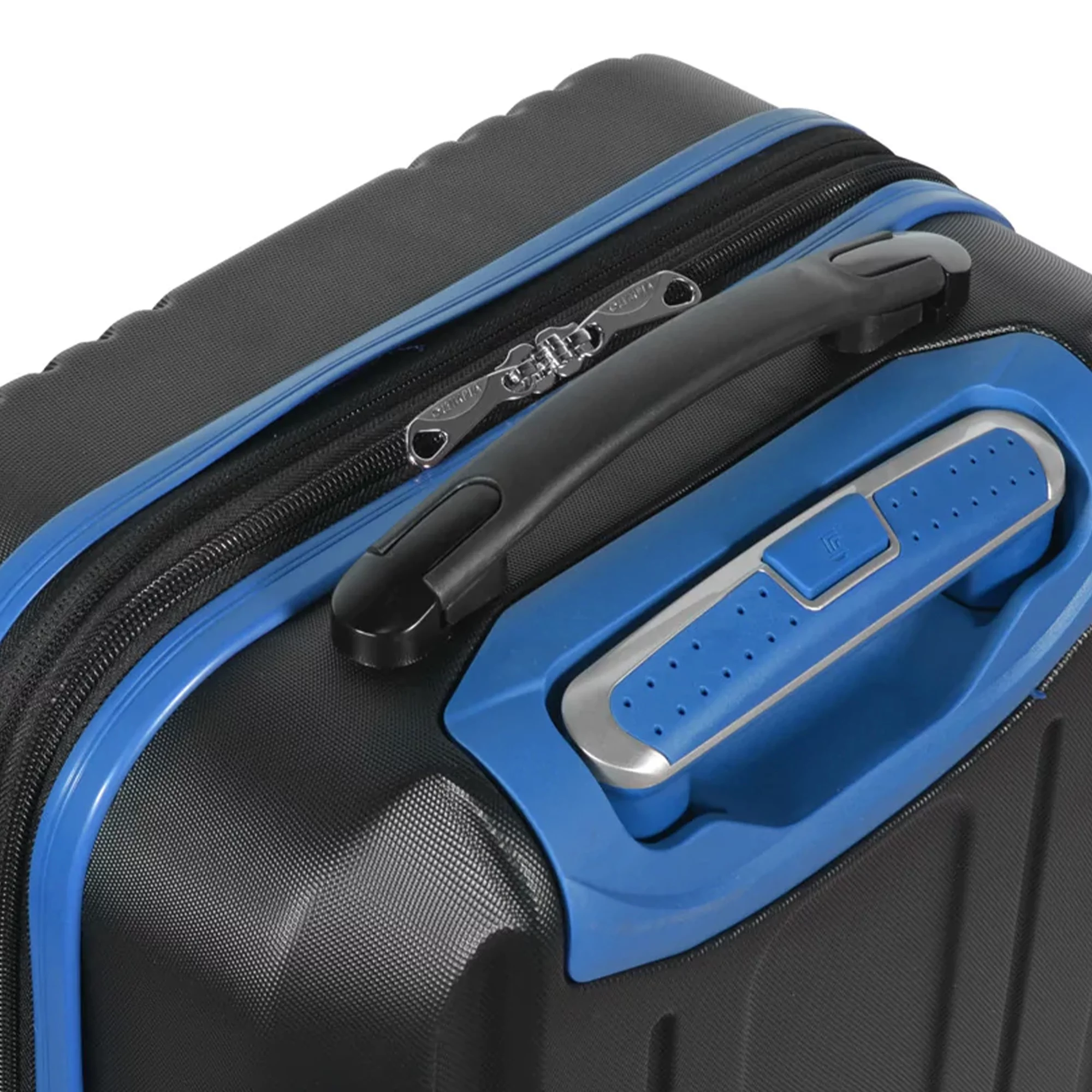 Olympia U.S.A. Apache Expandable Hardside Carry-On Luggage Spinner Suitcase with Laptop Compartment, Black/Blue