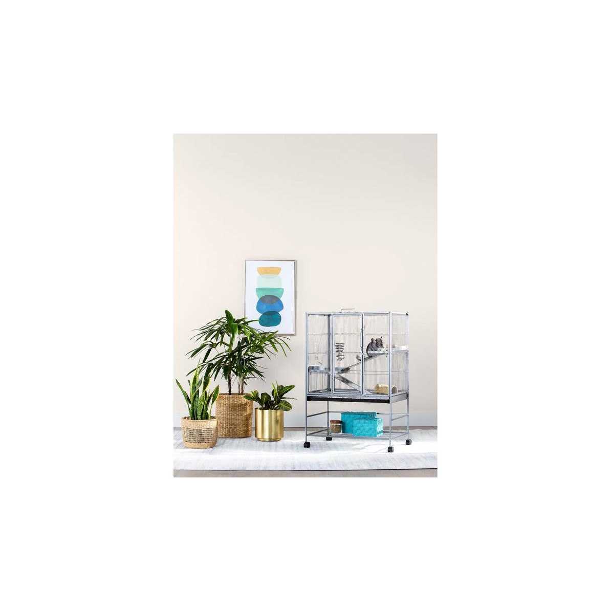 Full Cheeks Chew Proof Small Pet Habitat Includes Cage, Trays, Ramps, Shelves and Wheels - Pet Supplies online store