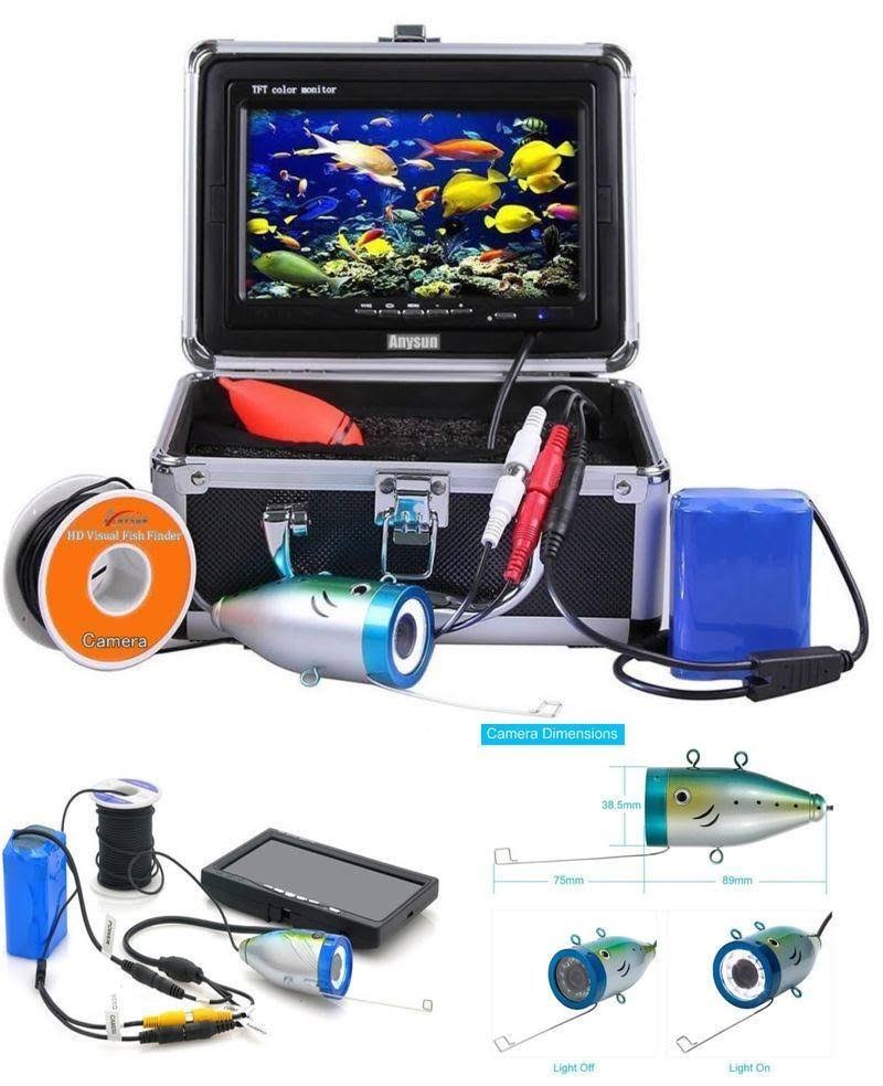 Underwater Fish Finder Anysun Professional Fishing Video Camera with 7x22 TFT Color LCD