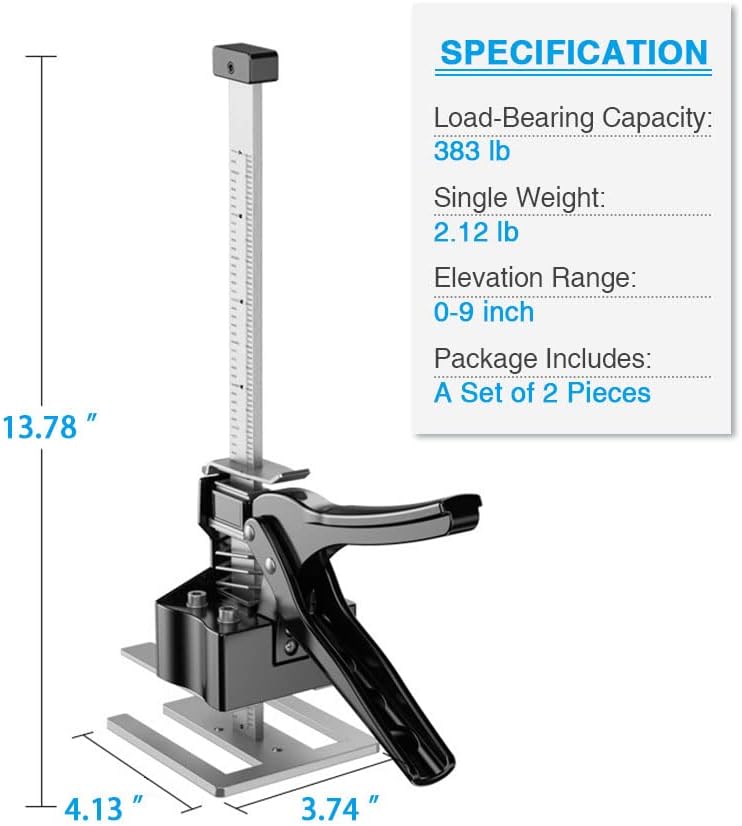 Aersileng Labor Saving Arm, 2 Pack Hand Jack Tool, Effort Elevator, Drywall Lift, Cabinet Jacks for Installing Cabinets Furniture Pack of 2