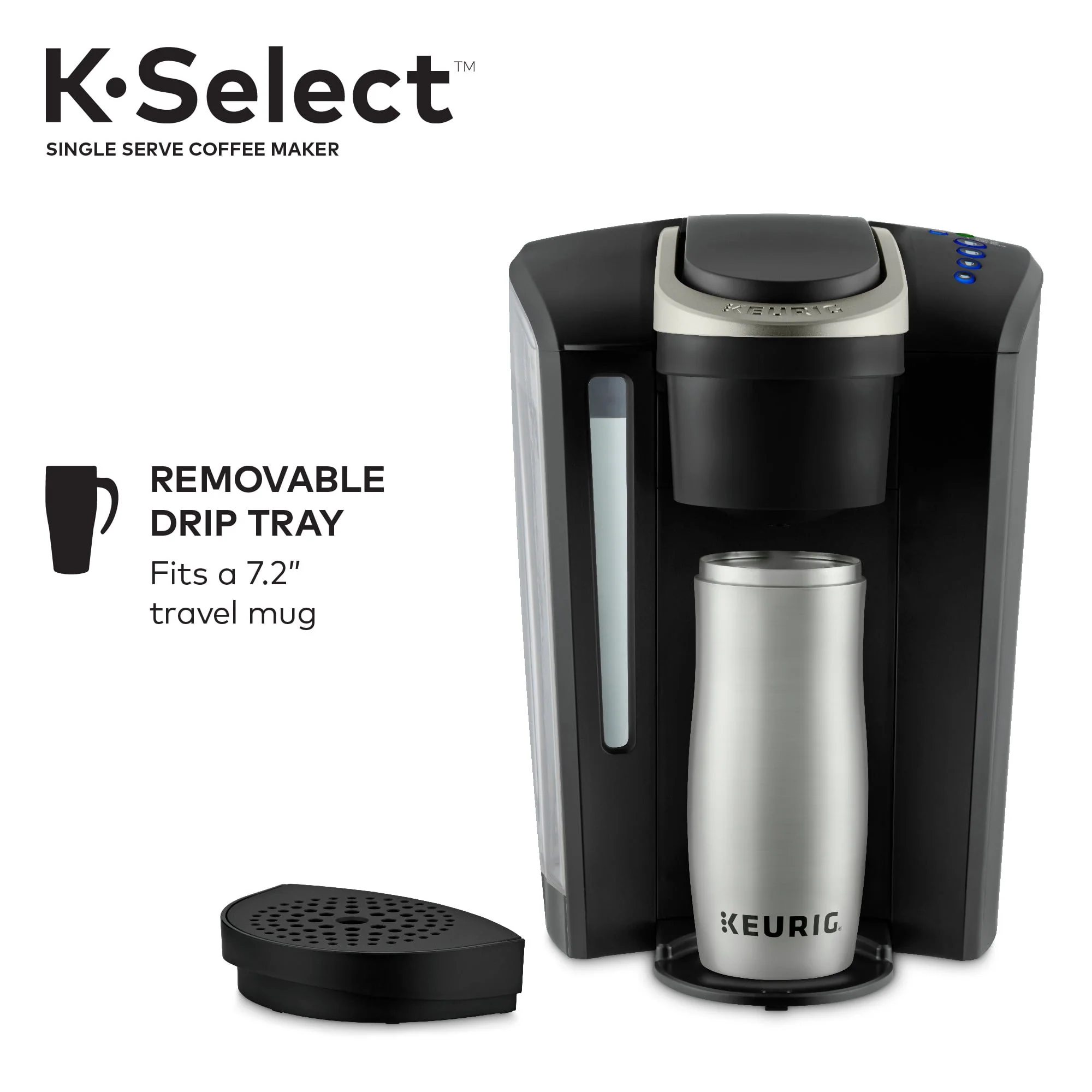 Keurig K-Select Single-Serve K-Cup Pod Coffee Maker with 12oz Brew Size, Strength Control, Matte Black