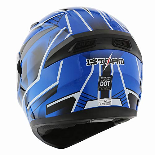 1Storm Motorcycle Full Face Dual Visor Helmet Bundle with Spoiler and Motorcycle Bluetooth Headset: HJK316 Matt Black