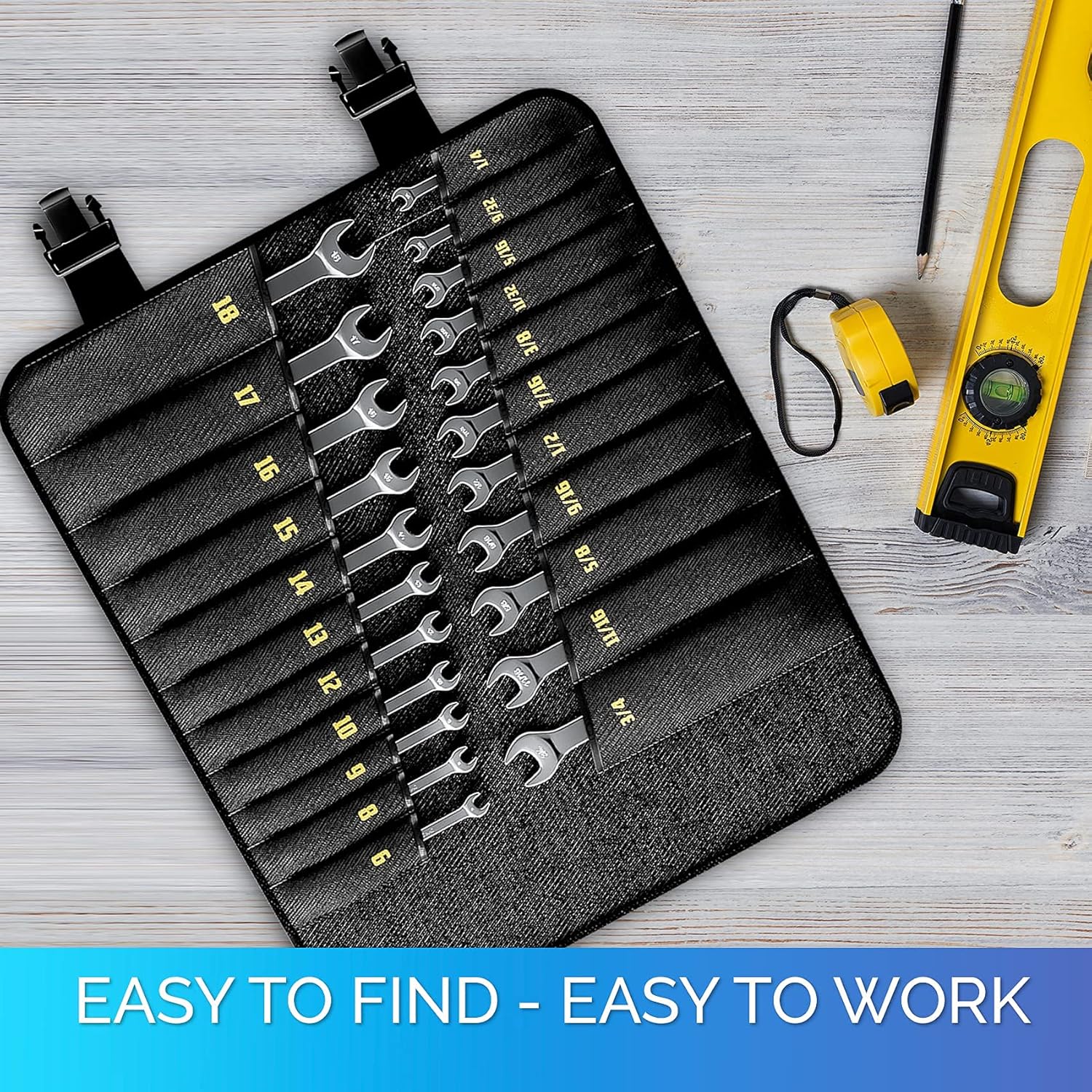 TOOLGUARDS 33pcs Ratcheting Wrench Set - Large wrench set metric and standard - Complete wrench set