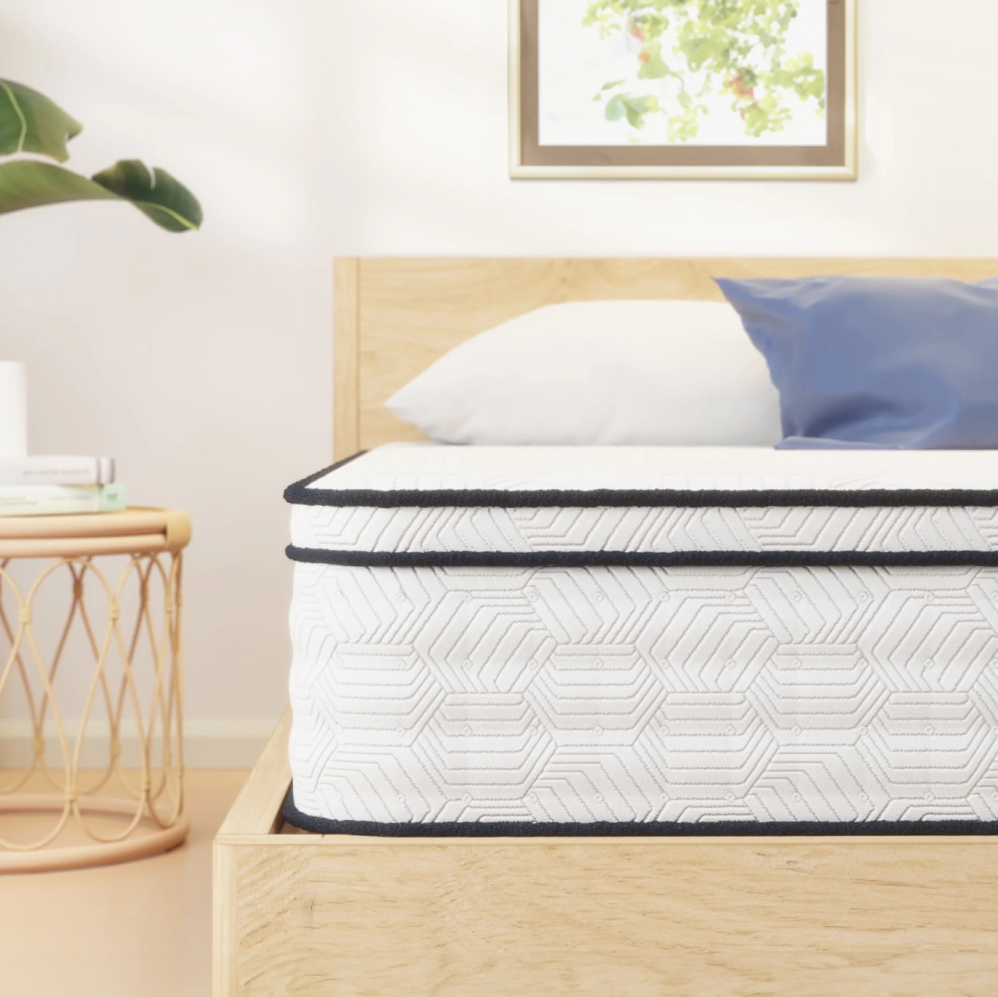 12 Full Mattress, Hybrid  Pocket Spring & Comfort Foam Mattress, Medium, CertiPUR, Mattress in a Box, Sleephome