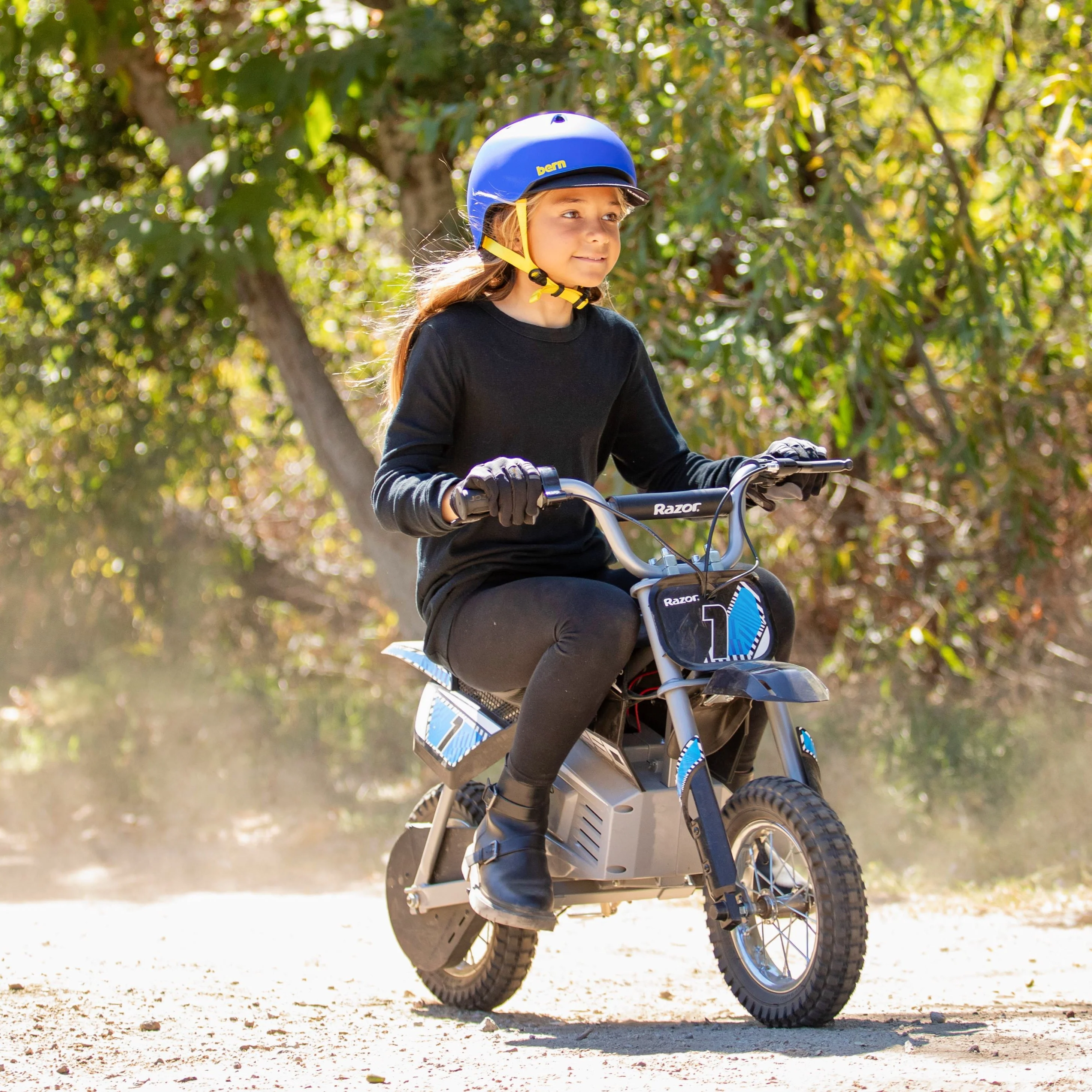 Razor Dirt Rocket MX350 - Black with Decals Included, 24V Electric-Powered Dirt Bike for Kids 13+