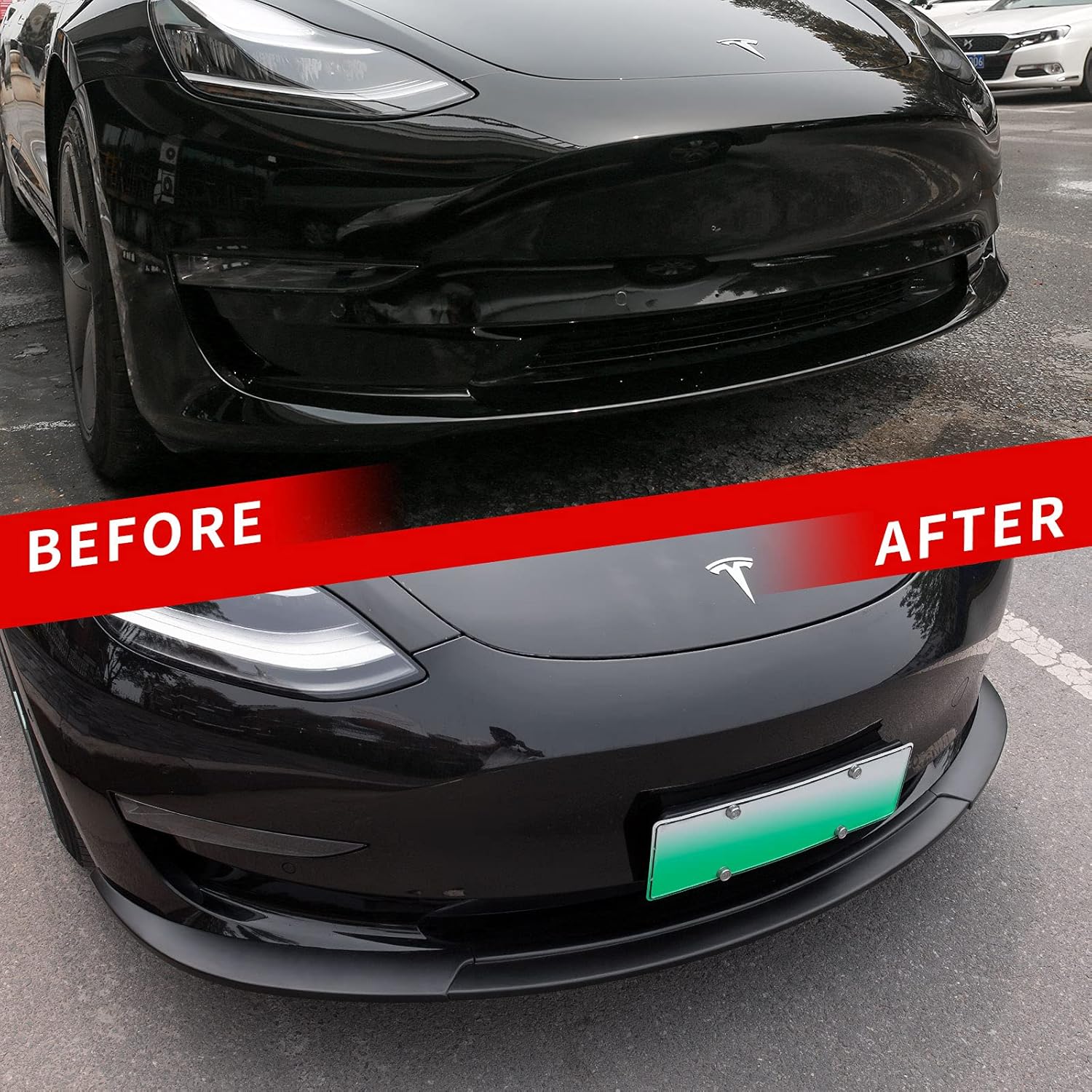 Xipoo Fit Tesla Model 3 Front Lip Front Bumper Lip Spoiler Wing