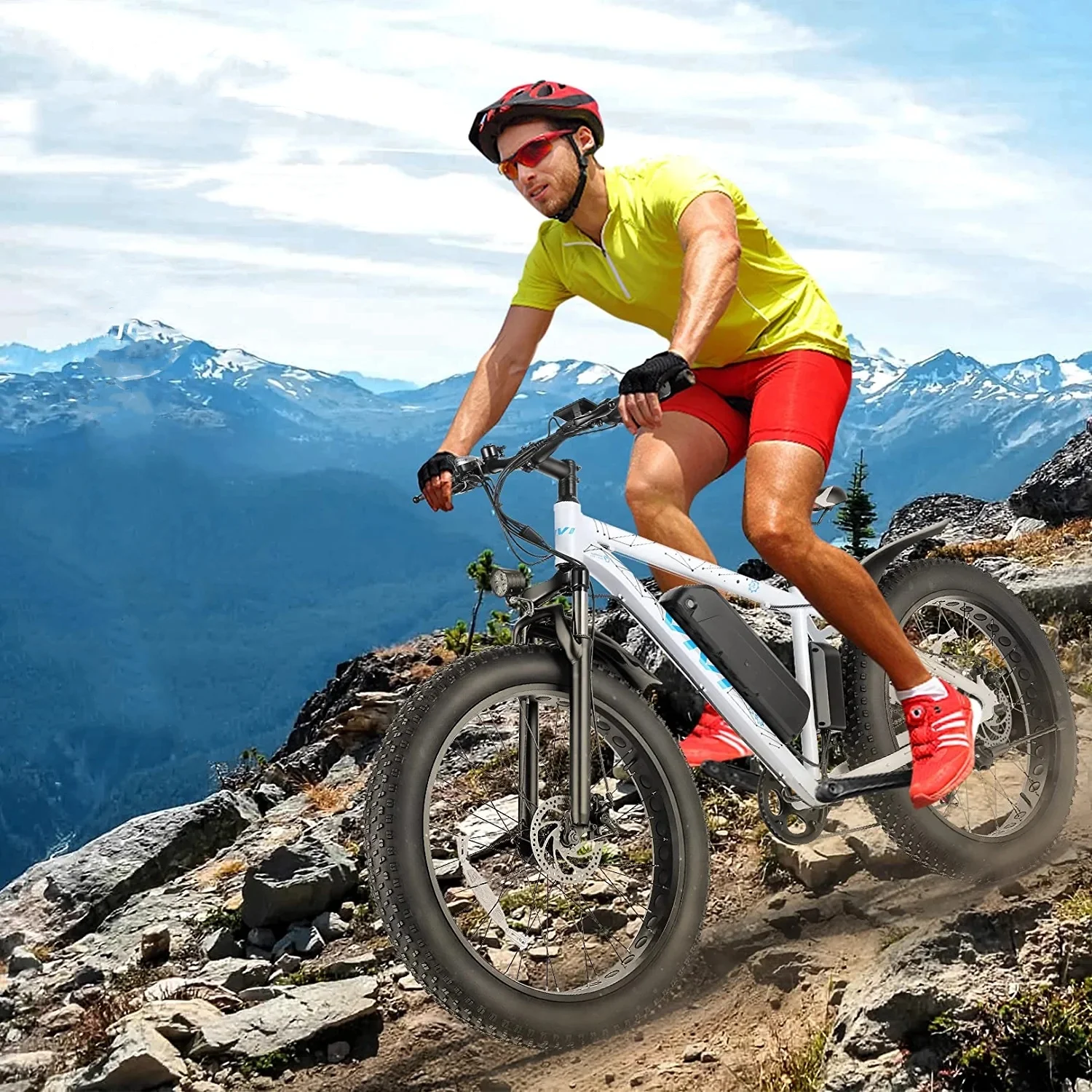 Vivi Electric Bike 26 x 4.0 Fat Tire Electric Bike 500W All Terrain Electric Bike 50 Miles Long Range Electric Mountain Bike Beach Bike Snow Bike