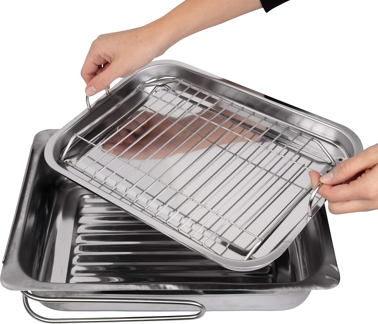 Camerons Large Stovetop Smoker w Wood Chips and Recipes - 11" x 15" x 3.5" Stainless Steel Smoker