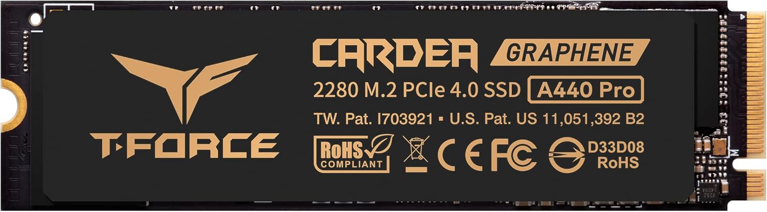 TEAMGROUP T-Force CARDEA Zero Z440 2TB DRAM SLC Cache, 3D TLC NAND, NVMe PCIe Gen4 M.2 2280 Gaming SSD Read/Write 5,000/4,400 MB/s TM8FP7002T0C311