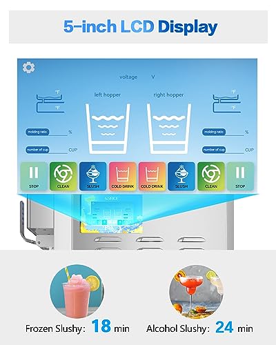 GSEICE Commercial Slushy Machine, Margarita Machine for Slush, Frozen Margarita, Slushy Maker Machine for Restaurants, Bars, Pool Parties
