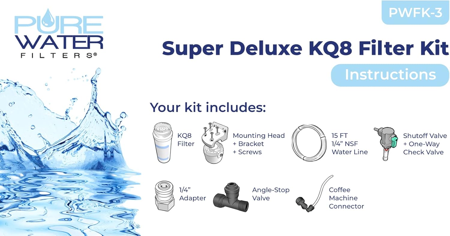 All-in-one Direct Water Line Plumb and Filter Kit Compatible With Keurig Commercial Brewers Models B150, K150, B155, K155 by PureWater Filters