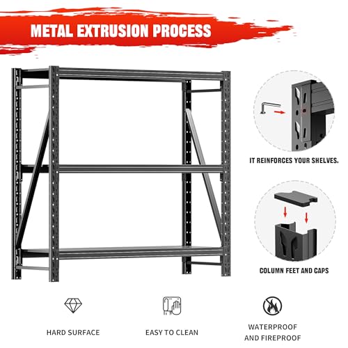 5 Tier Heavy Duty Metal Shelving Unit - Industrial Storage Shelf for Garage and Industrial Use - Durable Storage Shelf Organizer, 24" D x48" W x72" H