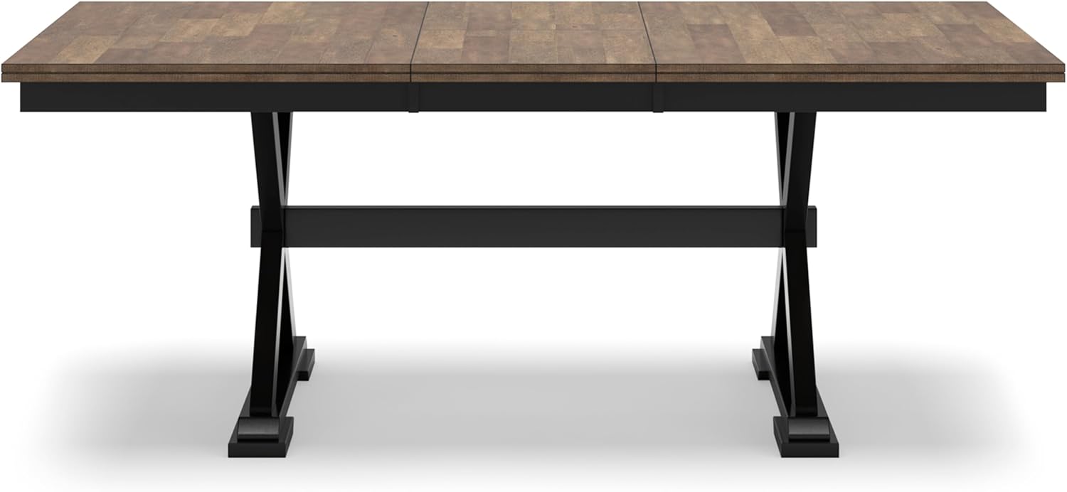 Signature Design by Ashley Wildenauer Dining Extension Table, 78" W x 40" D x 30" H, Black & Dark Brown