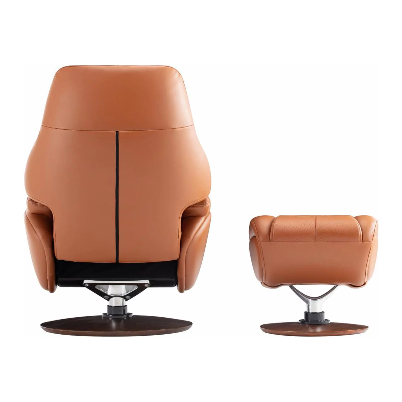 Barcalounger Marjon Leather Pedestal Recliner with Ottoman