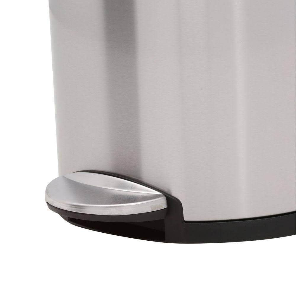 simplehuman 30L / 8 Gallon Round Step Trash Can, Brushed Stainless Steel