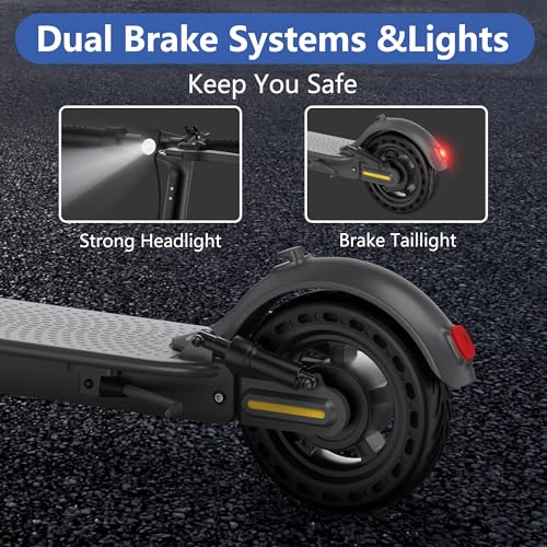 NAVIC Electric Scooter Adults,Max 19/22/27/49 Miles Ranges,Top Speed 19/22 mph,350/750W Peak Motor, Folding E-Scooter with Dual Braking Dual Suspension
