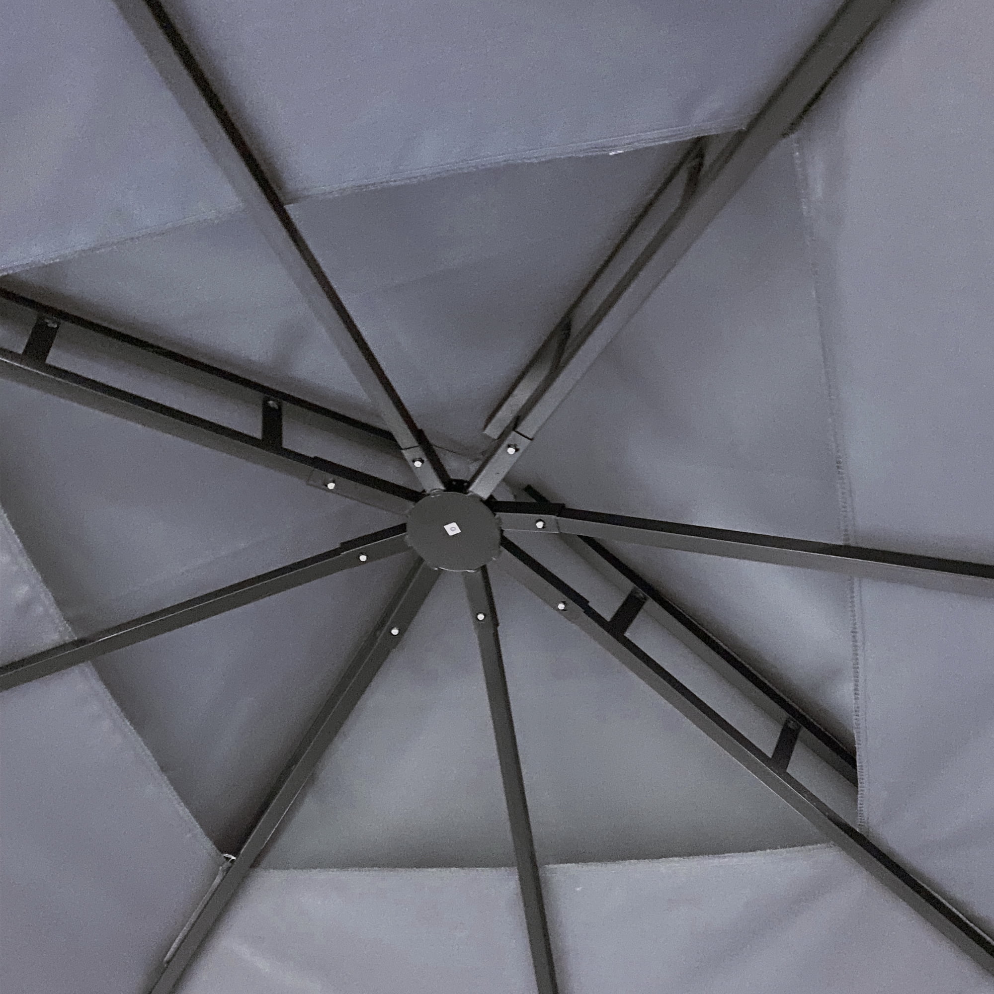 Unique Choice 10 x 10 ft Steel Outdoor Patio Gazebo with Curtain, Gray