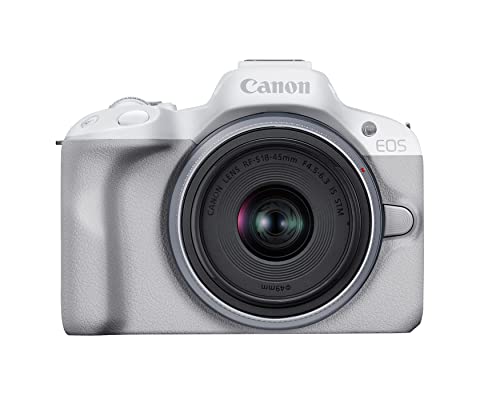 Canon EOS R50 Mirrorless Camera RF-S18-45mm F4.5-6.3 is STM Lens Kit, 24.2 Megapixel CMOS (APS-C) Sensor, 4K Video, Hybrid Camera, Photo and Video, Vlogging, Content Creator, RF Mount, Black