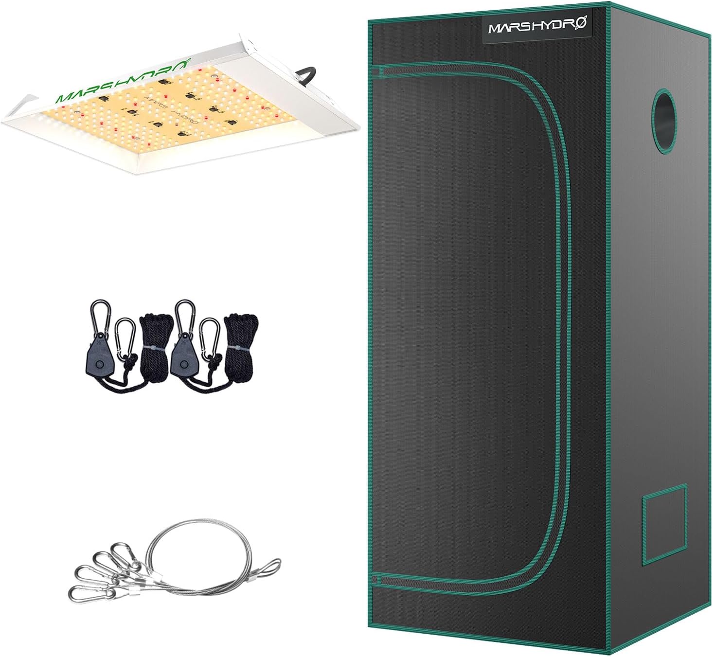 MARS HYDRO TS600 LED Grow Light with 2x2x4 Grow Tent, 24"x24"x48" for Indoor Plant Growing