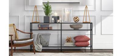Sivil Console Table (64x22 Blackened Bronze)
