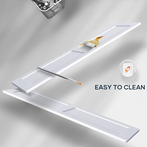 EaseLife 54 x 84 inch White Barn Door with 9FT Sliding Door Hardware Kit Included & Handle,Solid Wood Covered with Waterproof PVC Surface,DIY Assemblely,Easy Install,H-Frame,Fit 50-52in Wide Opening