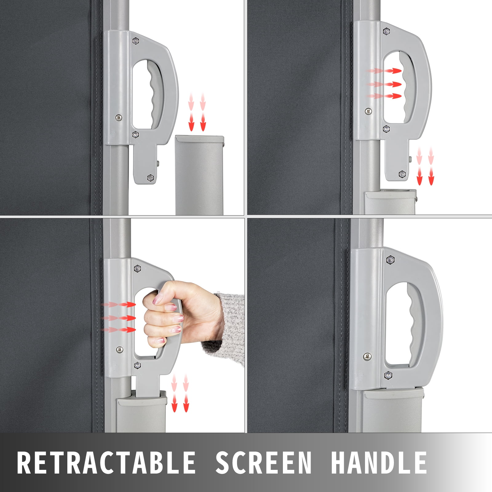BENTISM Retractable Side Awning Patio Screen Retractable Fence 63x236inch Privacy Screen - Curated Treasures Market