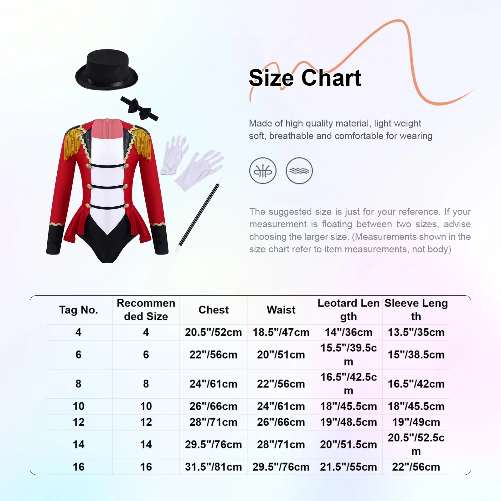 TiaoBug KIds Girls Ringmaster Circus Costume Long Sleeve Tassel Tailcoat Leotard Bodysuit with Bow Tie Hat Magic Wand Gloves Red 10 - Curated Treasures Market