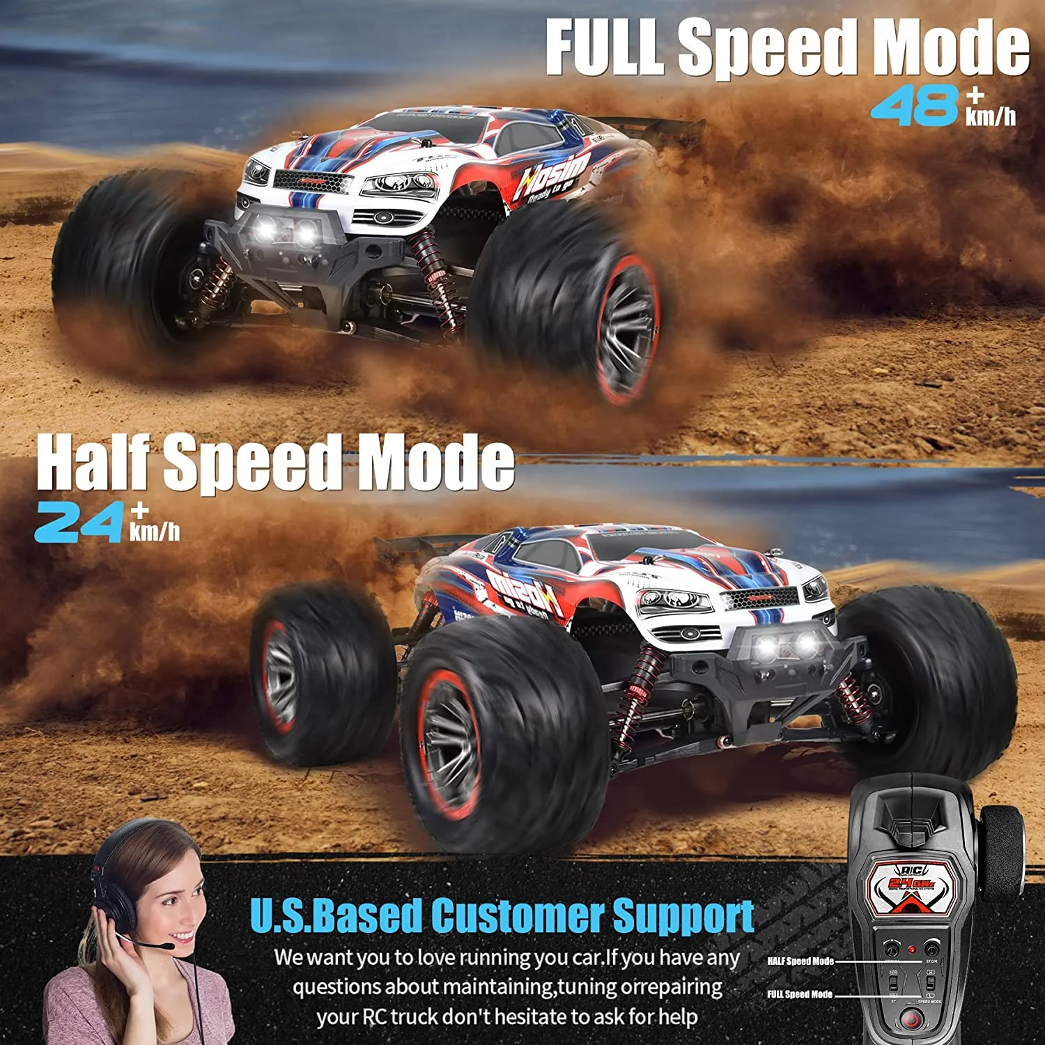 Hosim 1:12 RC Cars 2.4GHz Remote Control Car 4WD Off Road Monster Truck Buggy Toy for Boys Teens Adults Gifts