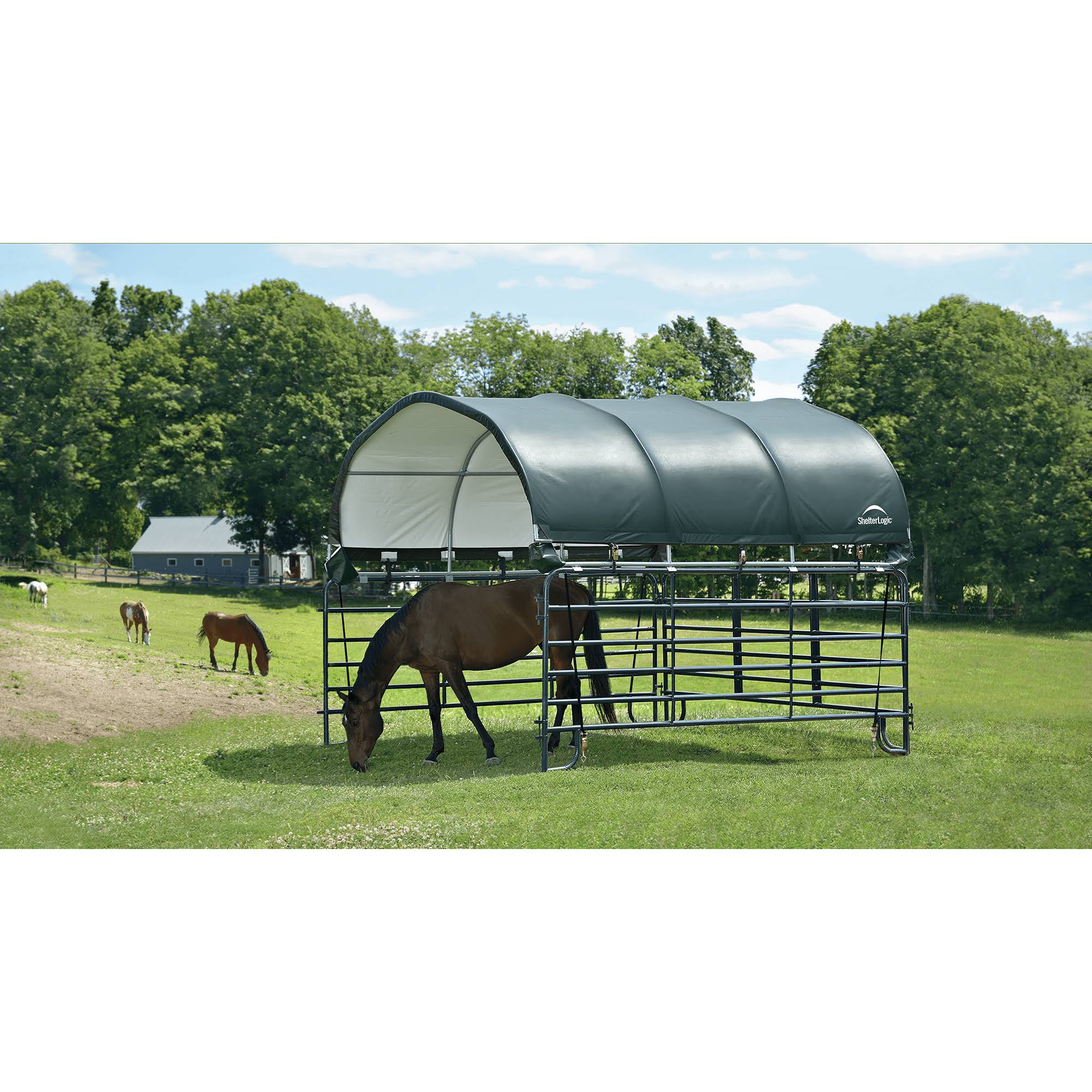 ShelterLogic Round Corral Shelter Cover, Green
