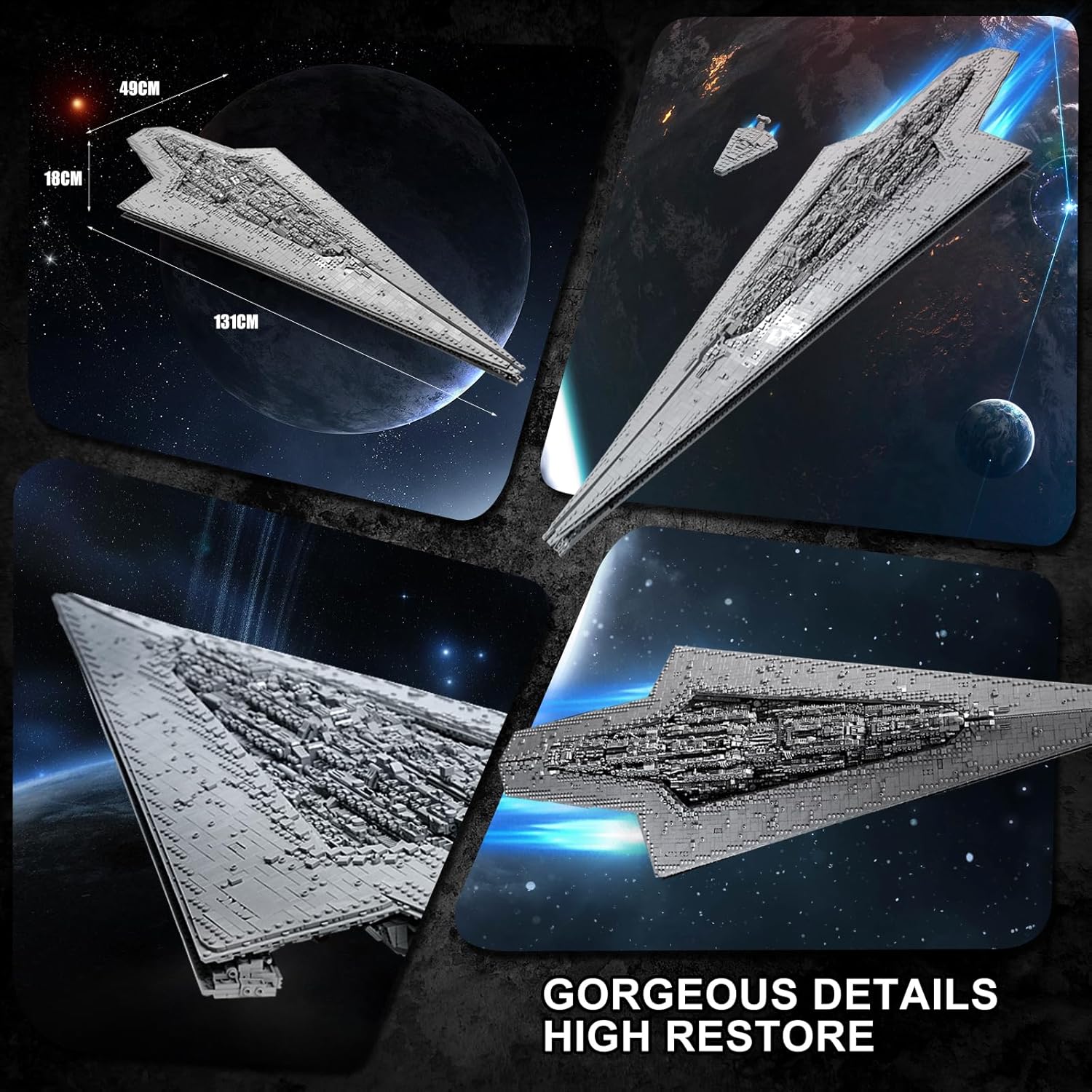MOC Super Star Destroyer Building Set UCS Executor-Class Star Executor Dreadnought Building Blocks Collectible Set for Adults Model Compatible with Star Wars A New Hope (7588+)