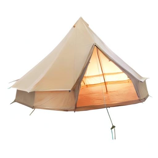 Bell Tent,4 Seasons Breathable 100% Cotton Canvas Yurt Tent - w/Stove Jack,Luxury Camping Tent Outdoor,Zipped Removable Floor