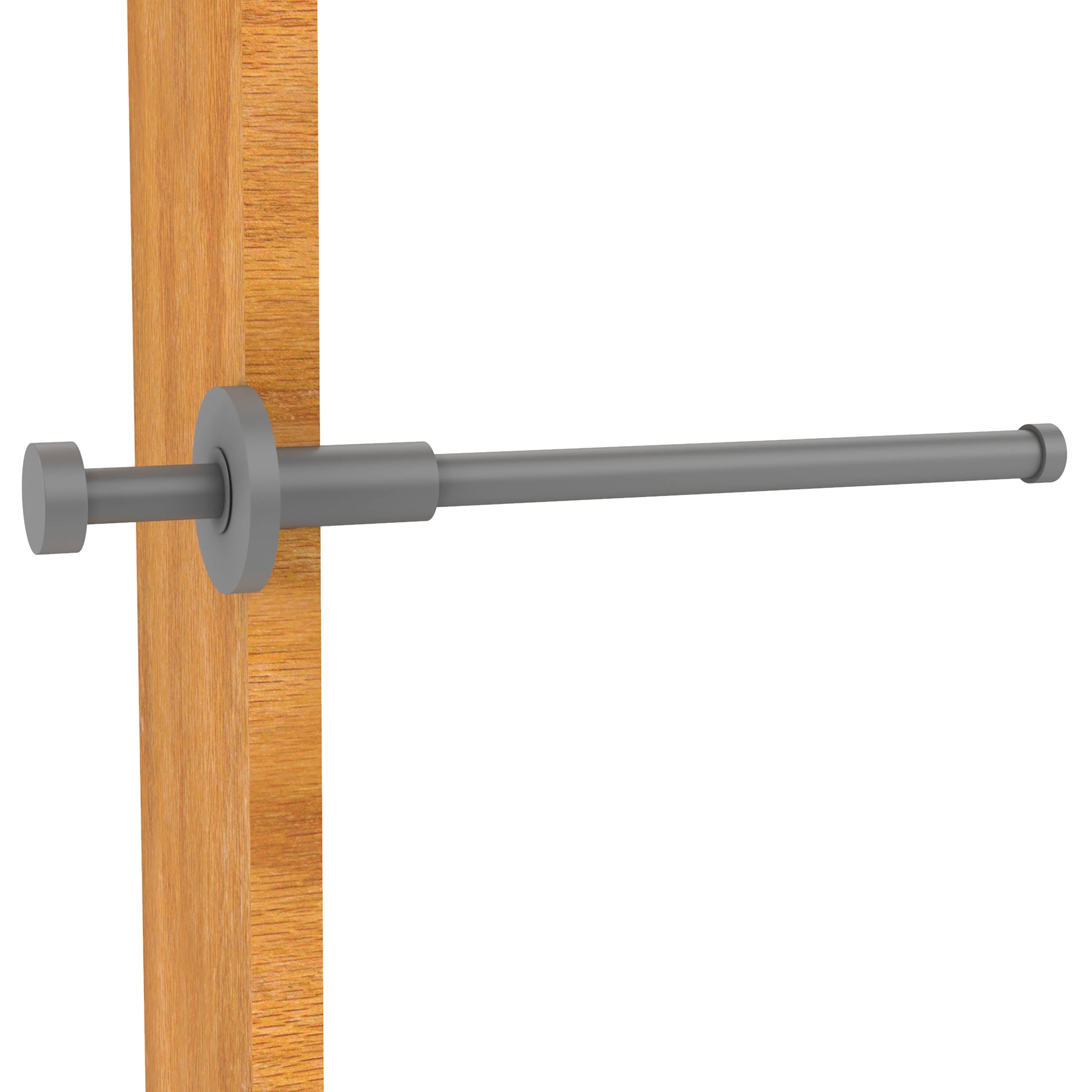 Allied Brass FR-23-GYM Fresno Collection Retractable Pullout Garment Rod Matte Gray
