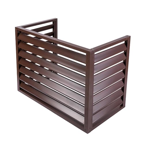 TRUNXUCL Outdoor Air Conditioner Privacy Fence, Aluminum AC Covers, Freestanding Louvered Space Divider, Noise Reduction, Dustproof and Waterproof