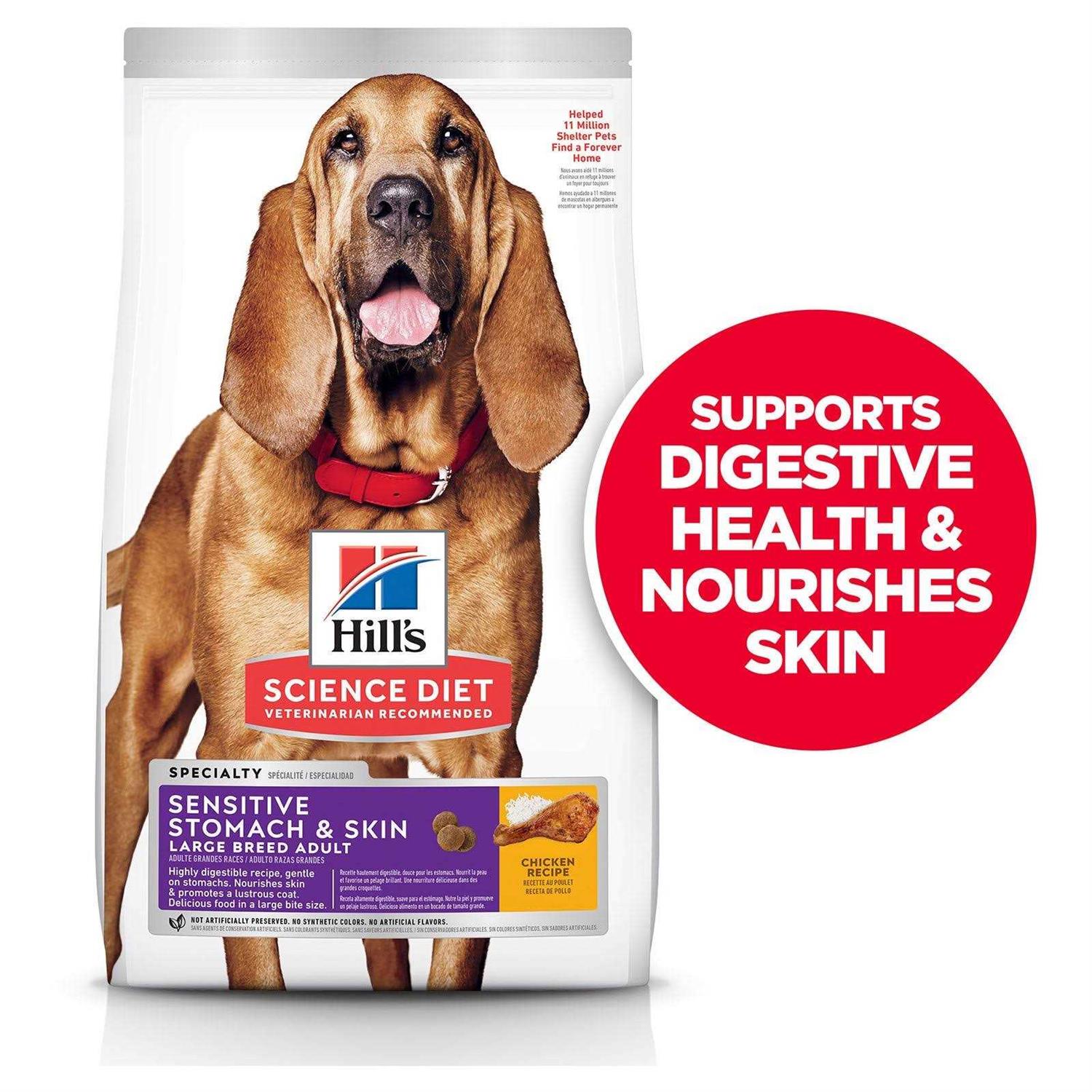 Hill's Science Diet Adult Sensitive Stomach &amp; Skin Chicken Recipe Large Breed Dry Dog Food - Pet Supplies online store