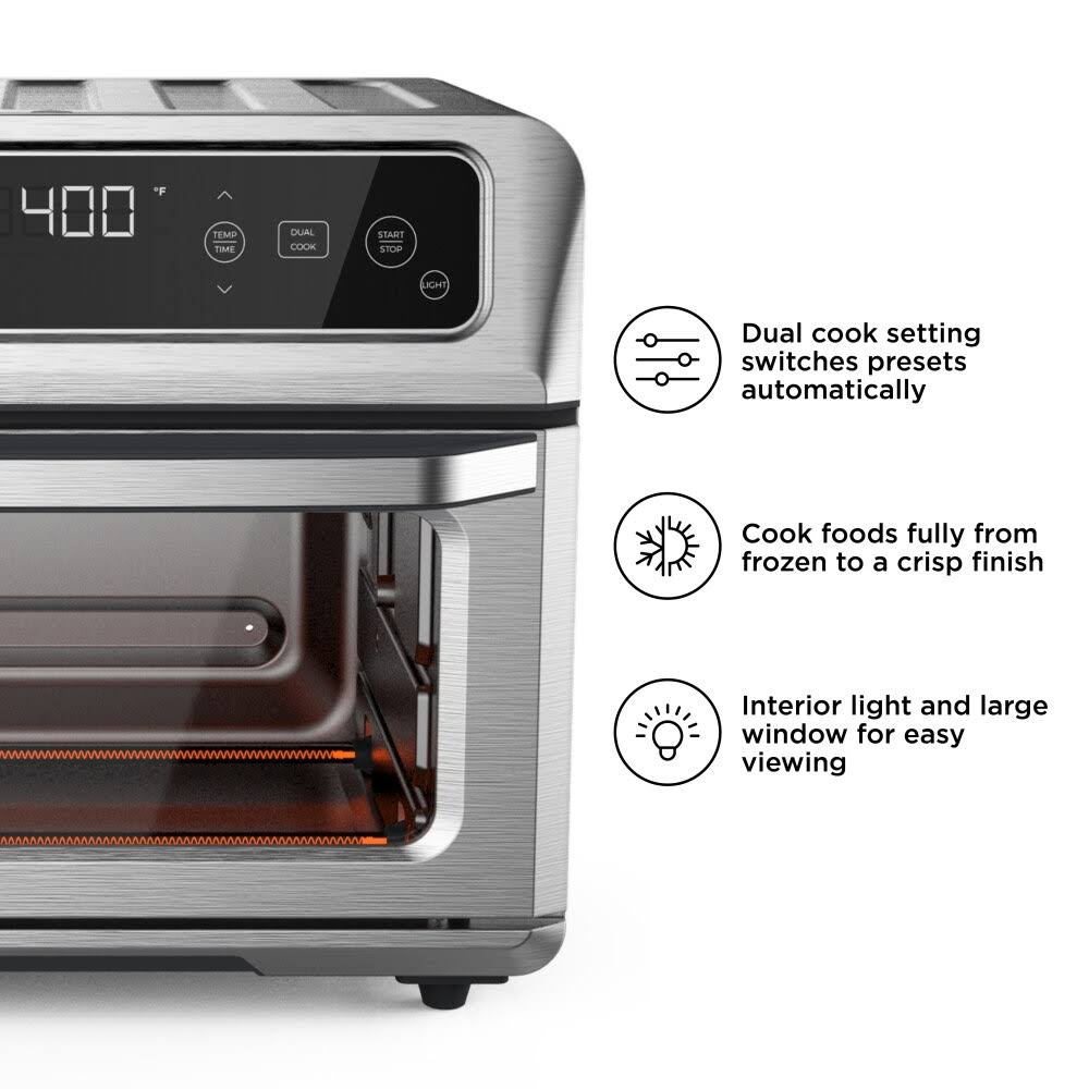 Chefmandual-function Air Fryer + Toaster Oven, Stainless Steel, 20 LITER Chefman