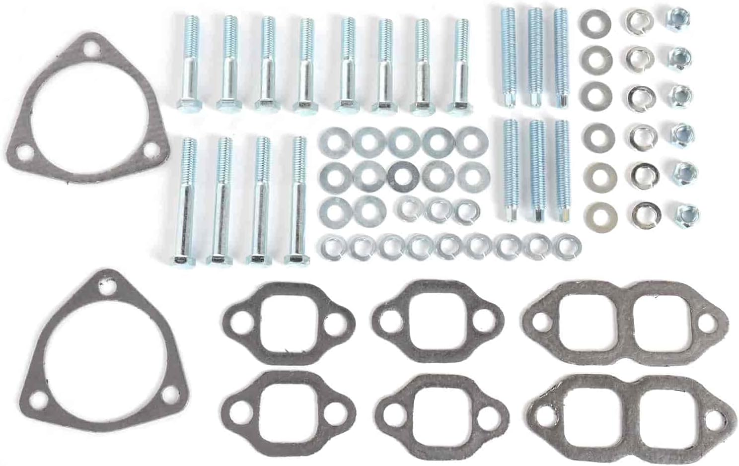 JEGS Rams Horn Exhaust Manifold | Fits Most Stock Cylinder Heads With Round/Square Port Small Block Chevy Engines | Raw Finish | Includes 1 Pair | Fits Most Straight/Angle Spark Plug Heads