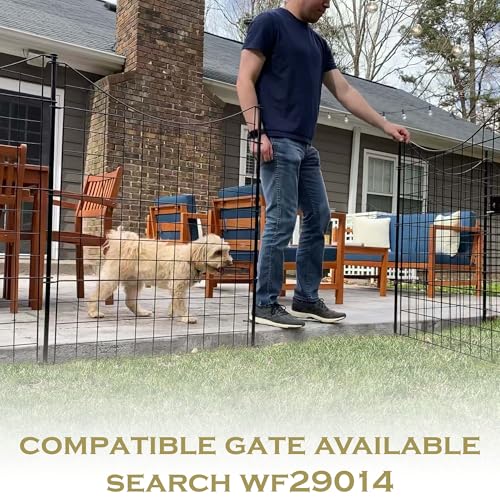 Zippity Outdoor Products WF29014 No-Dig Metal Garden Fence and Gate Bundle, 4 Panels + 1 Gate, 39" Tall, Black