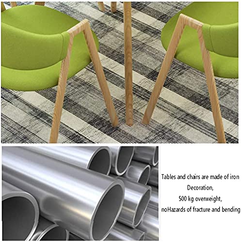 Round Dining Table Set W/ 4 Chair - Save Space Living Room Kitchen Table Restaurant Coffee Table 80cm Dining Table 5-piece Set Modern Design 1 Table 4 Chairs Retro Lounge Chair ( Color : Light Grey )