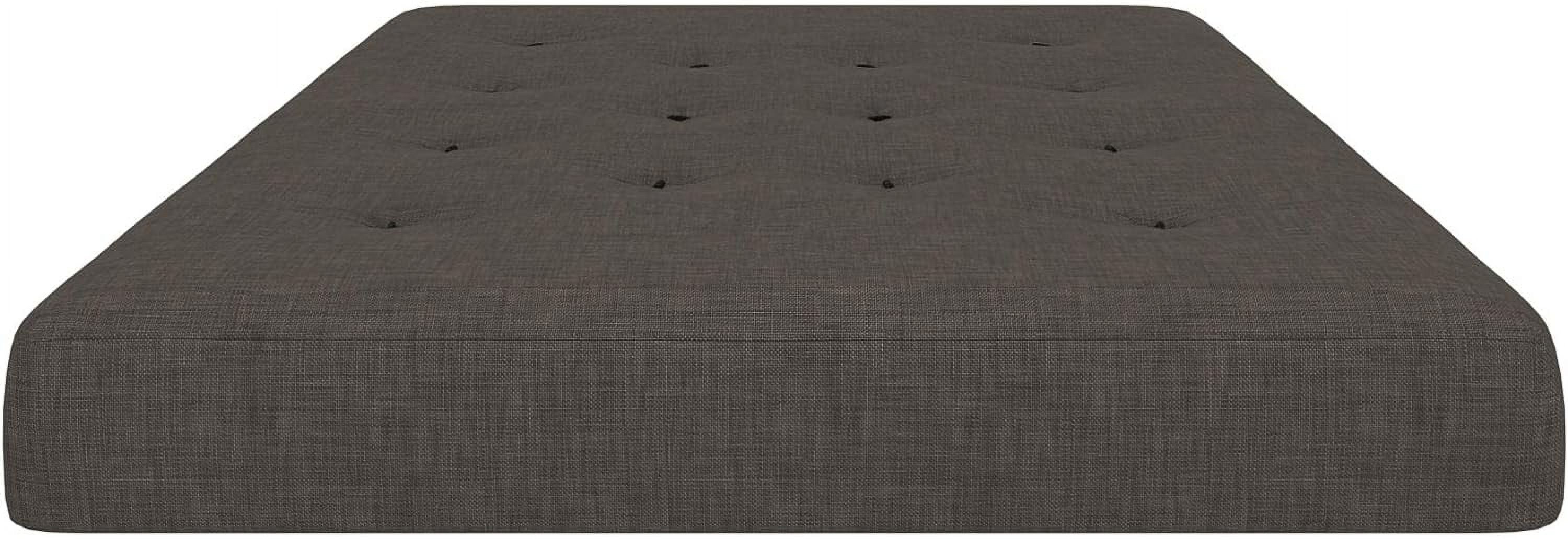 Cozey 8-Inch Pocket Spring Coil Futon Mattress, Polyester Linen, Full, Taupe Gray