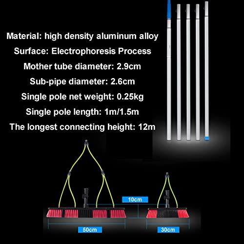 Water Fed Pole Brush, Outdoor Window Washing Kit, Solar Panel Cleaner Brush, Washing Equipment for Solar Panel