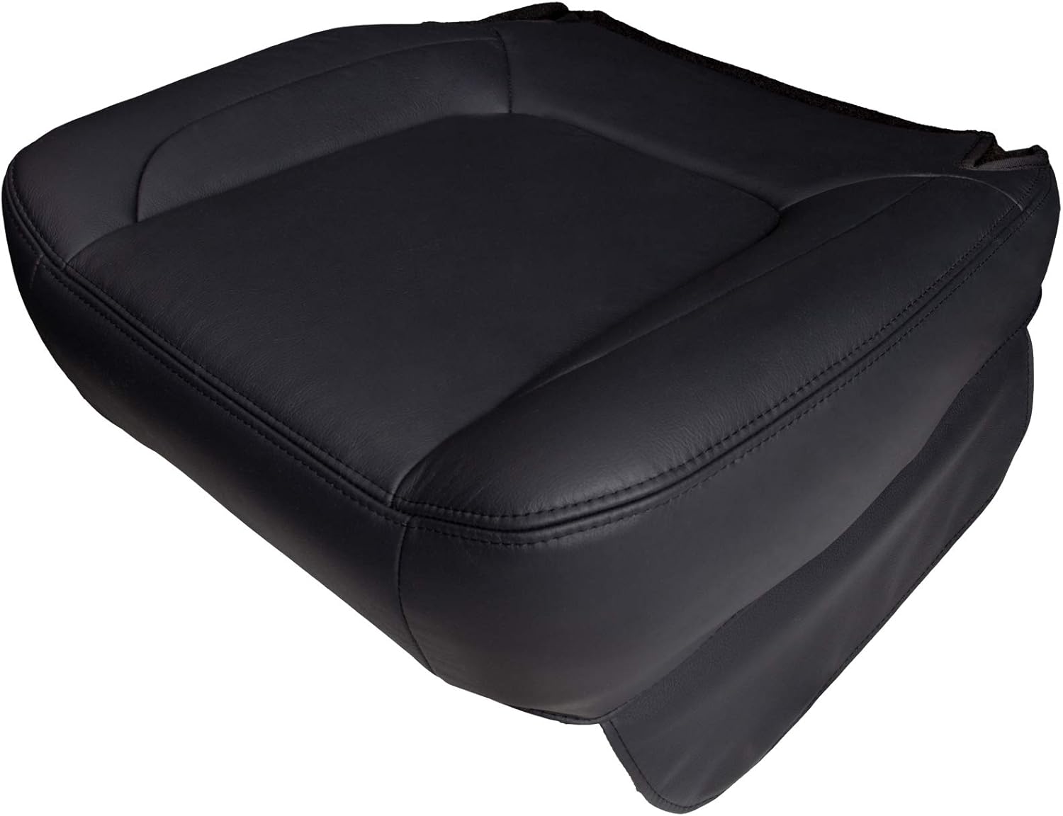 The Seat Shop Driver Bottom Replacement Leather Seat Cover - Dark Slate (Compatible with 2004-2005 Dodge Ram Laramie and SLT 1500/2500/3500)