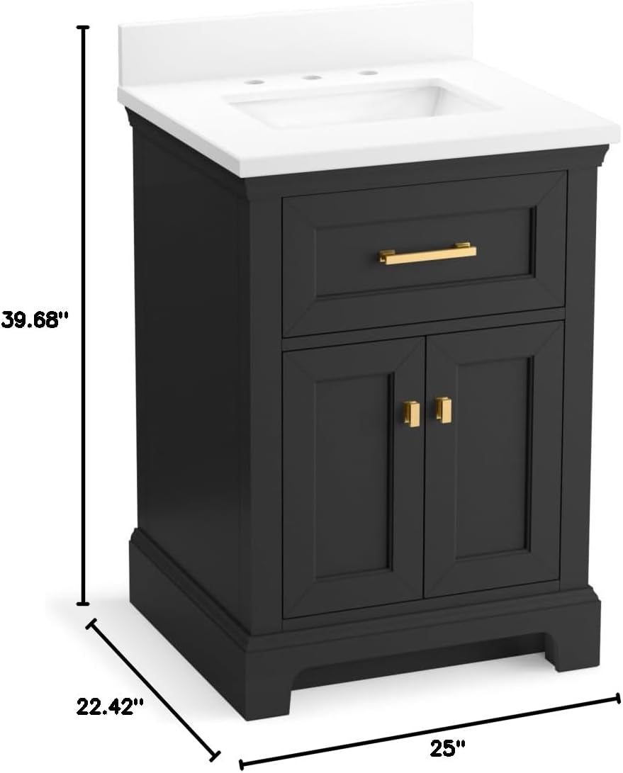 KOHLER Charlemont 24 in. Bathroom Vanity Cabinet with Sink and Quartz Top