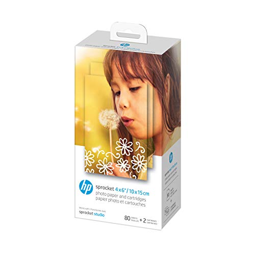 HP Sprocket Studio Plus 4x6 Wireless Instant Photo Printer, 118 Sheets + 3 Cartridges, Wi-Fi, Premium Dye Sublimation, Compact Home Use, Prints Vibrant Color Pictures, Editing App for Fun Photos