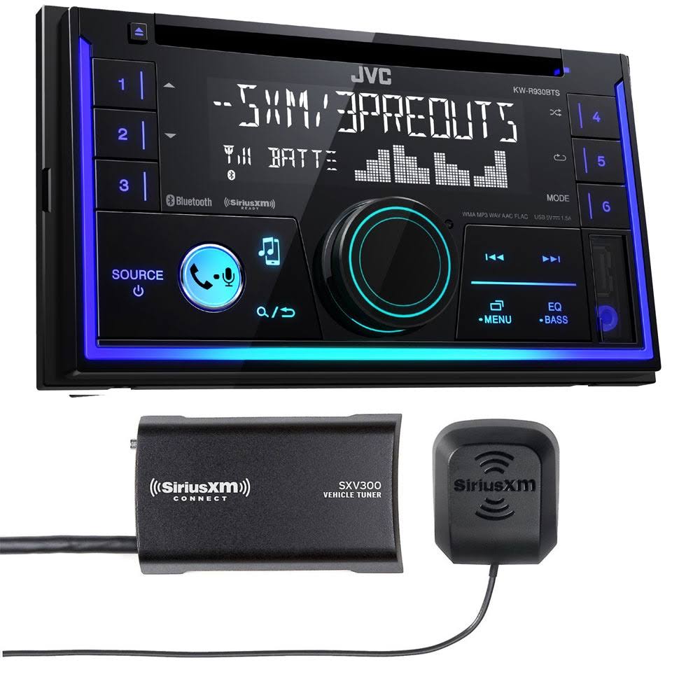 JVC Kw-r930bts Double DIN Bluetooth In-Dash Car Stereo, SiriusXM Tuner Included