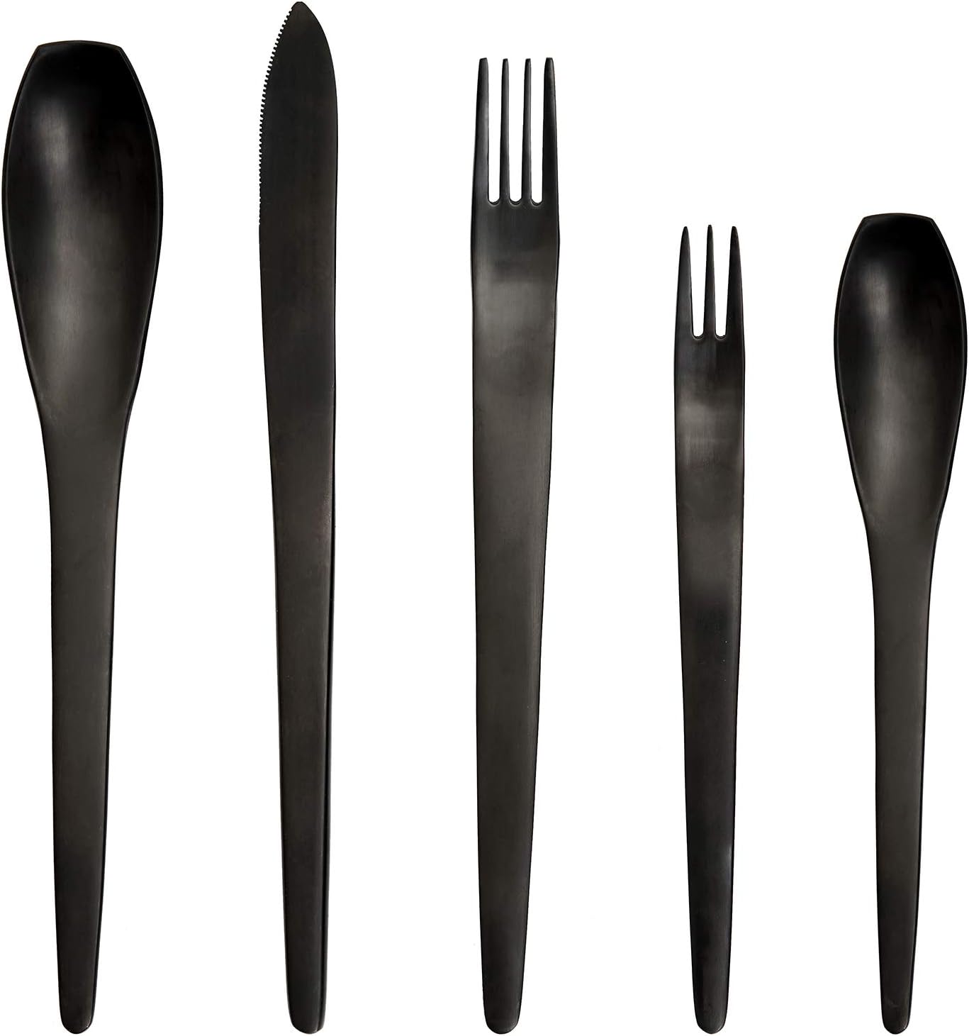 Xideman Minimalist Matte Black Silverware Set, 20 Pieces 18/10 Stainless Steel Flatware Set, Kitchen Utensils Set Service for 4, Tableware Cutlery Set for Home and Restaurant, Knives Forks Spoons Set