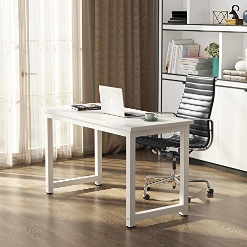 Tribesigns Modern Computer Desk, 63 x 31.5 inch Large Executive Office Desk Computer Table Study Writing Desk Workstation for Home Office, Spliced Desktop, White