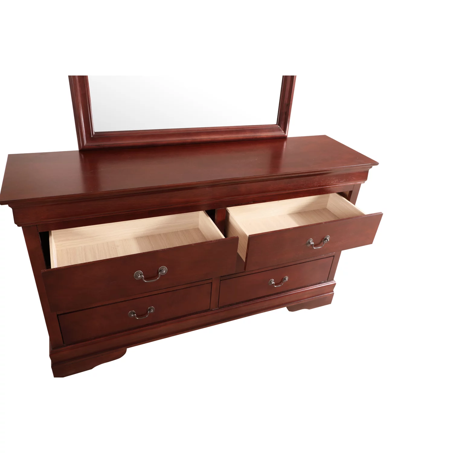 Glory Furniture Louis Phillipe 6 Drawer Dresser in Cherry