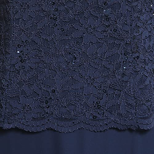 Alex Evenings Women's 3/4 Sleeve Stretch Lace Bodice One Piece Mother of The Bride Dress (Petite and Regular Sizes)