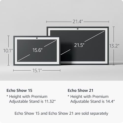 Amazon Echo Show 15 (newest model), Full HD 15.6" kitchen hub for home organization, with built-in Fire TV and Alexa