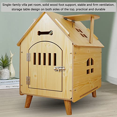 Wooden Cat House, Dog Kennel, Cozy Cat Condo, Weatherproof Outdoor Cat Enclosures, Pet Play and Habitat, Indoor Decorative Furniture Cat Cage, Feral Stray Cat Shelter (Size : 80x55x74CM)